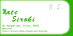 mate siroki business card